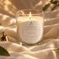 Alchimia Lucia accesa con stoppino in cotone e fiamma realistica.