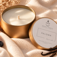 Aurea Paloma, candela dorata con stoppino in cotone, mandarino, frutti di bosco e vaniglia.