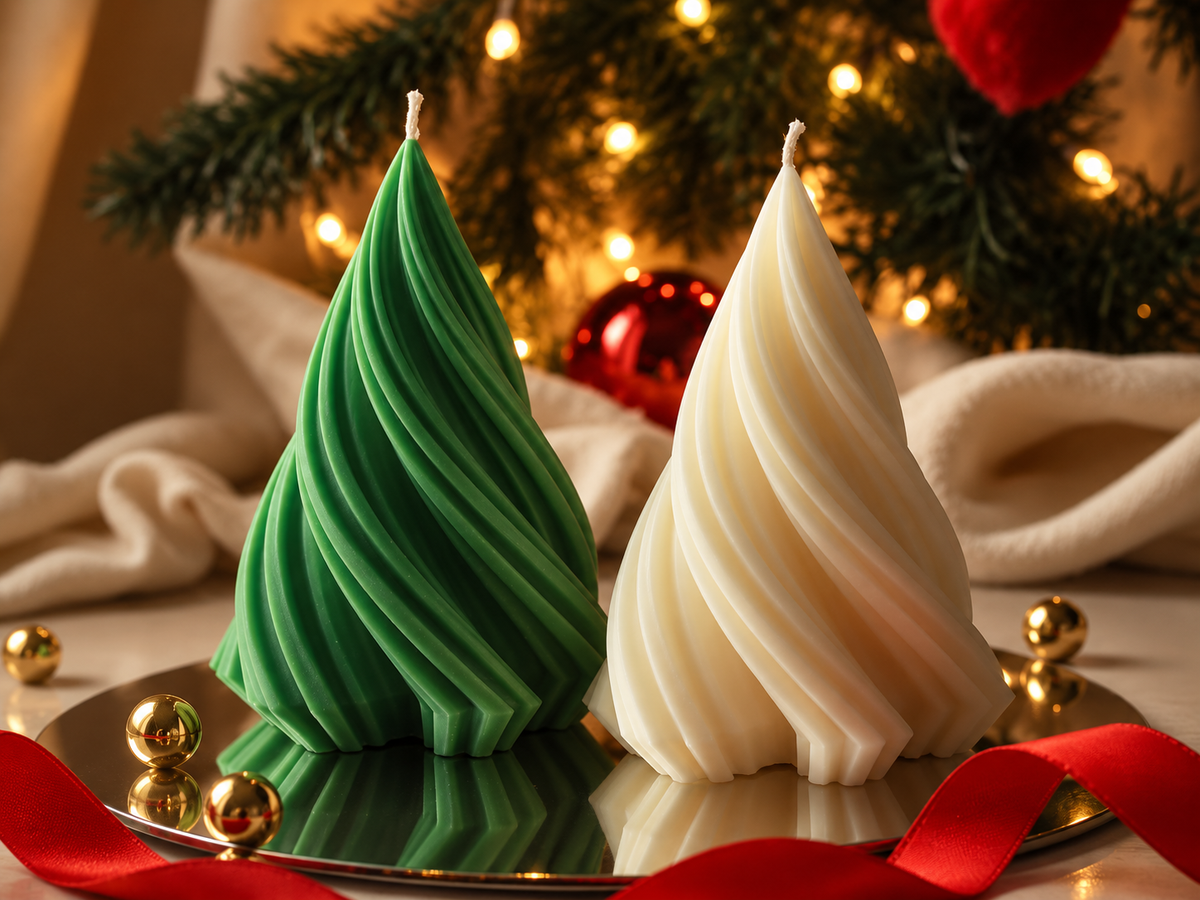 Avvolgente Magia Mood Candles - verde e bianco naturale