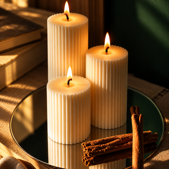 Collezione Ercole, dettaglio più ravvicinato delle tre candele accese.
